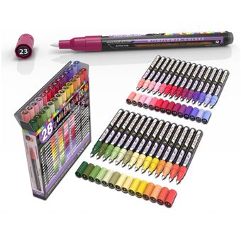 Set de 28 Marqueurs Acryliques Oz International Fleurs Sauvages Tooli Couleurs Effaçables