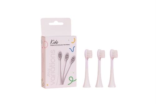 Pack de 3 tetes de Brosse Enfants - Blanc