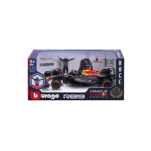 Voiture Bburago Red Bull F1 Racing et figurine pilote Verstappen avec casque - Bburago
