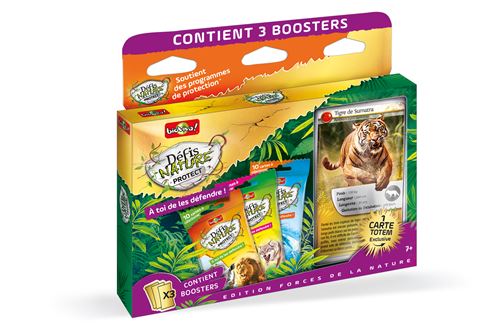 Jeu pour découvrir la nature Bioviva Coffret Défis Nature Tigre 3 booster et 1 carte Totem