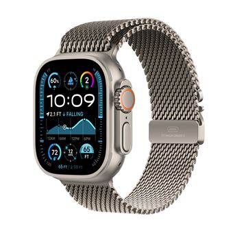 Apple Watch Ultra 2 - 49 mm - natürliches Titan - intelligente Uhr mit Milanaise Armband - Bandgröße: S - 64 GB - LTE, Wi-Fi 4, UWB, Bluetooth - 4G - 61.4 g - 1