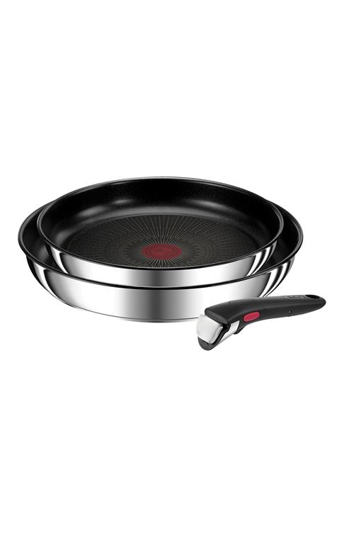 Set 2 Poêles avec 1 Poignée Amovible Tefal Préférence L9739002 Inox Poli