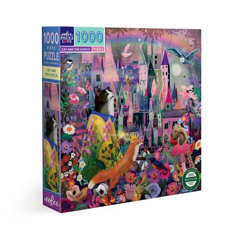 Puzzle 1000 pièces Eeboo Cat and The Castle - Eeboo