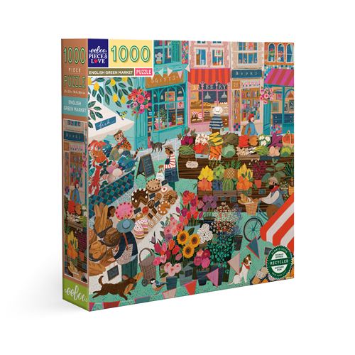 Puzzle 1000 Pièces Eeboo English Green Market