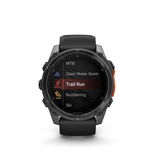 Montre connectée Garmin fenix 8 51 mm Gris avec bracelet Noir
