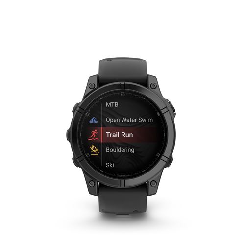 Montre Connectée Garmin Fenix E 47 Mm Gris Avec Bracelet Noir