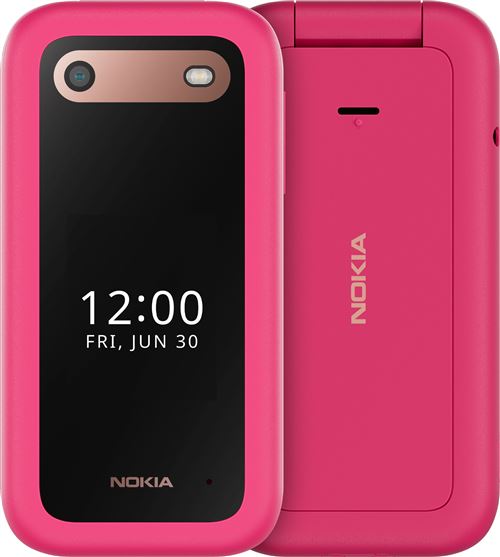 Téléphone portable basique Nokia 2660 Flip 2,8 Double SIM 128 Mo Rose