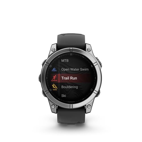 Montre connectée Garmin fenix E 47 mm Argent avec bracelet Noir