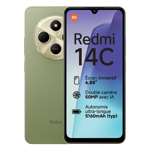 Smartphone Xiaomi Redmi 14C 6,88" Double SIM 256 Go Vert