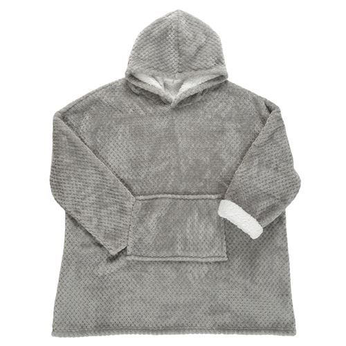 Sweat Plaid Effet Nid d’Abeille The Home Deco Factory Int Sherpa M8 Gris