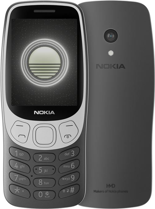 Nokia 3210 - 4G téléphone de service - double SIM - RAM 64 Mo / Mémoire interne 128 Mo - microSD slot - rear camera 2 MP - noir grunge
