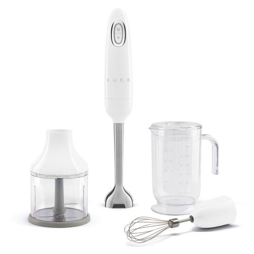 Mixeur plongeant avec accessoires Smeg Années 50 HBF03WHEU 700 W Blanc