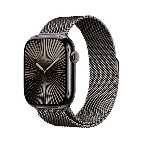 Apple Watch Series 10 GPS + Cellular 46mm Boîtier en Titane Ardoise avec Bracelet Milanais Ardoise S/M