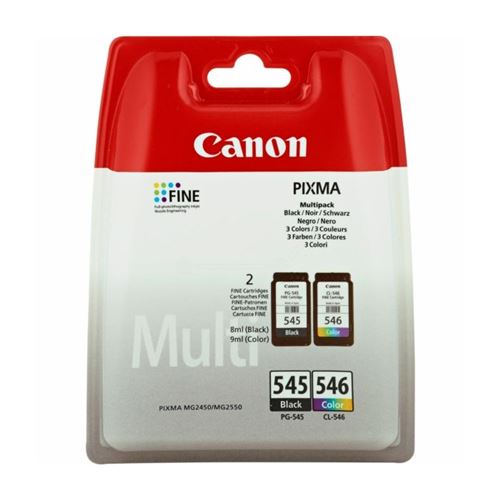 Multipack de cartouches d'encre Canon PG545 CL546 PVP Noir et couleur