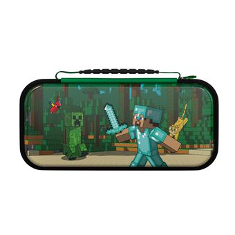 Etui de voyage Pdp Plus Glow Realmz Minecraft Forest Battle pour Nintendo Switch Nintendo Switch Lite et Nintendo Switch Modèle OLED