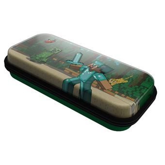 Etui de voyage Pdp Plus Glow Realmz Minecraft Forest Battle pour Nintendo Switch Nintendo Switch Lite et Nintendo Switch Modèle OLED