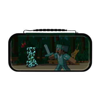 Etui de voyage Pdp Plus Glow Realmz Minecraft Forest Battle pour Nintendo Switch Nintendo Switch Lite et Nintendo Switch Modèle OLED