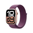 Apple Watch Series 10 GPS 42mm Boîtier en Aluminium Rose Gold avec Boucle Sport Prune