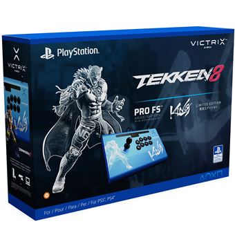 Manette Pdp Victrix Pro FS Tekken 8 Arcade Fight Stick King pour PS5 PS4 et PC Bleu