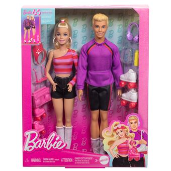 Coffret 2 Poupees Barbie et Ken Roller Poupee Achat prix fnac