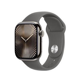 Apple Watch Series 10 GPS + Cellular 42 mm Natural Titanium Case met Mineraalgrijze Sportband M/L - 1