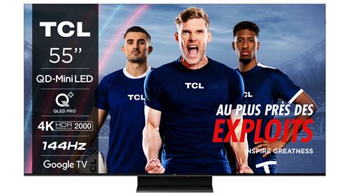 TV Qd-Miniled Tcl 55C89B 139 Cm 4K UHD 2024 Aluminium Brossé