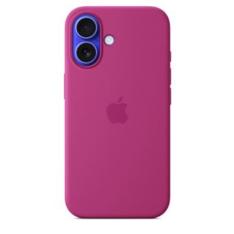 Apple - Coque de protection pour téléphone portable - compatibilité avec MagSafe - silicone - Fuchsia - pour iPhone 16 - 1