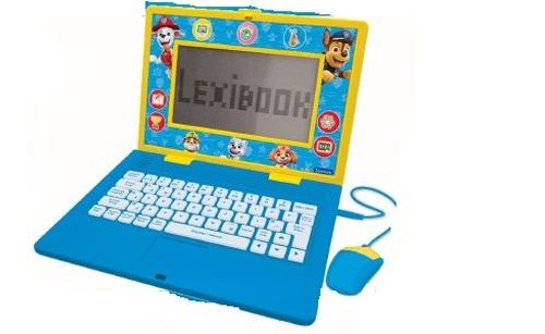 Ordinateur portable parlant educatif bilingue La Pat Patrouille avec 170 activites (85 dans chaque langue) grand ecran de 6.7'' en anglais et francais