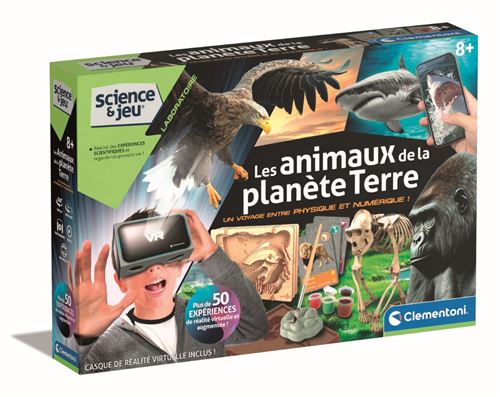 Jeu de sciences et d'expérience Clementoni Les animaux de la planète Terre Réalité Virtuelle