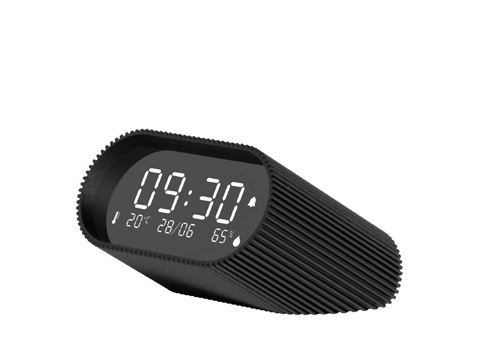 Réveil LCD Lexon Ray Clock Avec Thermomètre Et Hygromètre Noir