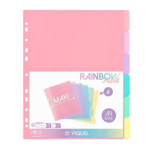 INTERCALAIRE RAINBOW 6 INTERCALAIRES A4 RAINBOW