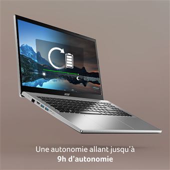 Acer Aspire Go 15 Ordinateur Portable Mince / Écran Full HD Ips 1080p 15 6 Pouces Intel Core I3 N305 Uhd Graphics 8 Lpddr5 128 Wi Fi 6 Ai Pc Windows 11
