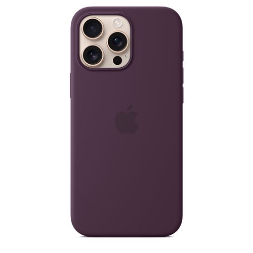 Coque en silicone avec MagSafe pour iPhone 16 Pro Max Prune