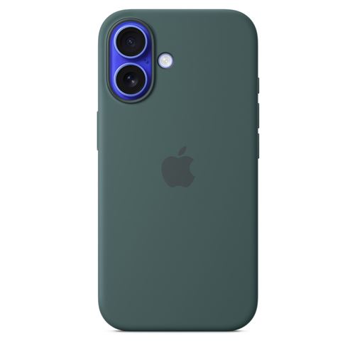 Coque en silicone avec MagSafe pour iPhone 16 Vert lacustre