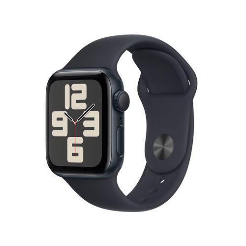 Apple Watch SE GPS 40 mm Boîtier en Aluminium Minuit avec Bracelet Sport Minuit S/M version 2024