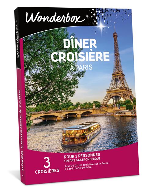 Coffret cadeau Wonderbox Dîner croisière à Paris