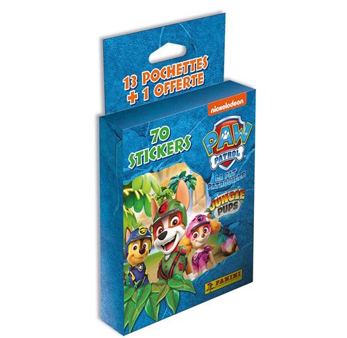 Blister 13+1 pochettes PANINI La Pat' Patrouille Mission Jungle 70 stickers