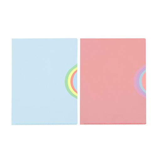 POCHETTES RAINBOW 2 POCHETTES A4 COINS RAINBOW
