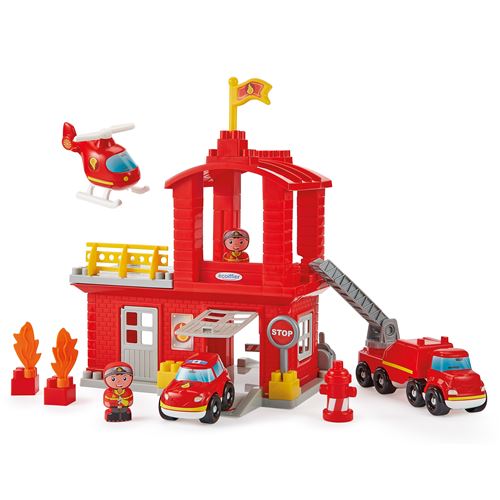 Jeu de construction magnétique Ecoiffier Caserne des Pompiers Abrick