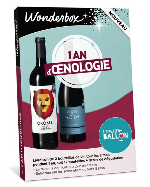Coffret cadeau Wonderbox 1 an d œnologie pour 1 personne