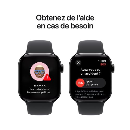 Apple Watch Series 10 GPS 42mm Boîtier en Aluminium Noir de Jais