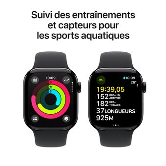 Apple Watch Series 10 GPS 42mm Boîtier en Aluminium Noir de Jais