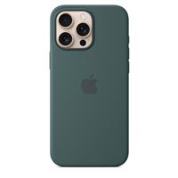 Coque en silicone avec MagSafe pour iPhone 16 Pro Max Vert lacustre