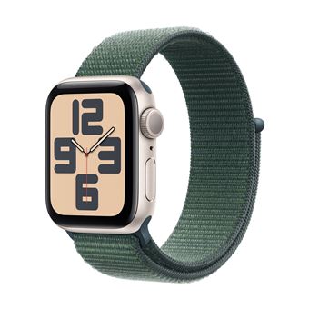 Apple Watch SE GPS 40 mm Boîtier en Aluminium Lumière Stellaire avec Boucle Sport Vert lacustre version 2024 - 1