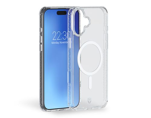 Coque Renforcée Forcecase compatible MagSafe pour iPhone 16 Plus Transparent