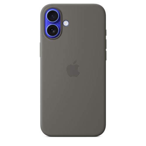 Coque en silicone avec MagSafe pour iPhone 16 Plus Gris minéral