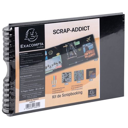 Kit Scrapbooking Album Exacompta ScrapAddict noir