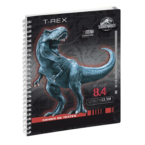 Cahier de textes Exacompta Jurassic World T-rex 17 x 22 cm
