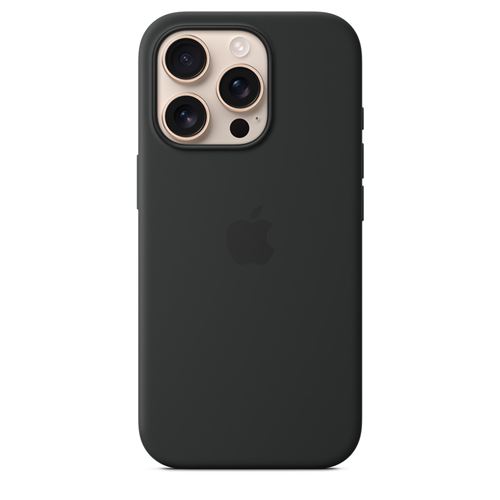 Coque en silicone avec MagSafe pour iPhone 16 Pro Noir