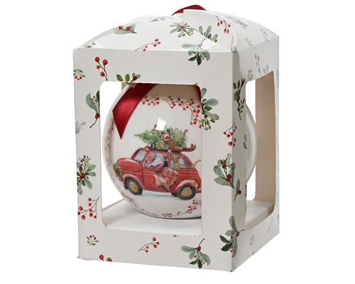 Boule De Noël Kaemingk Boule Mousse Brillant Nœud